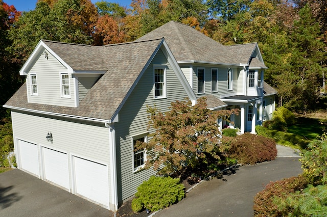 view of front of home with a garage