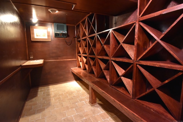 view of wine cellar