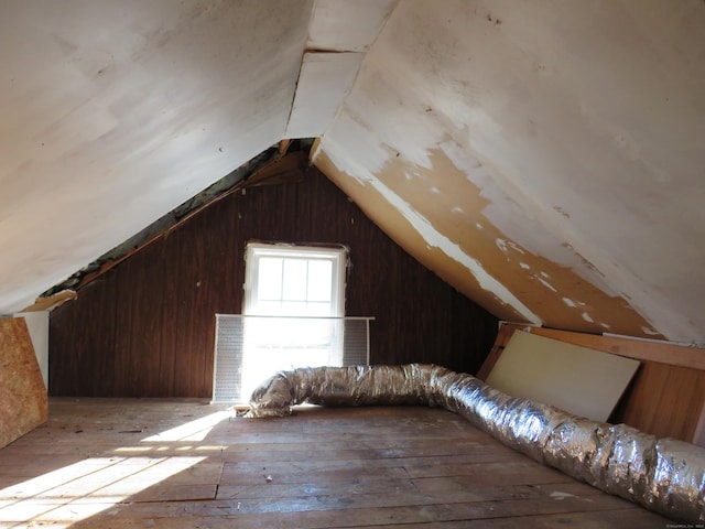 view of unfinished attic