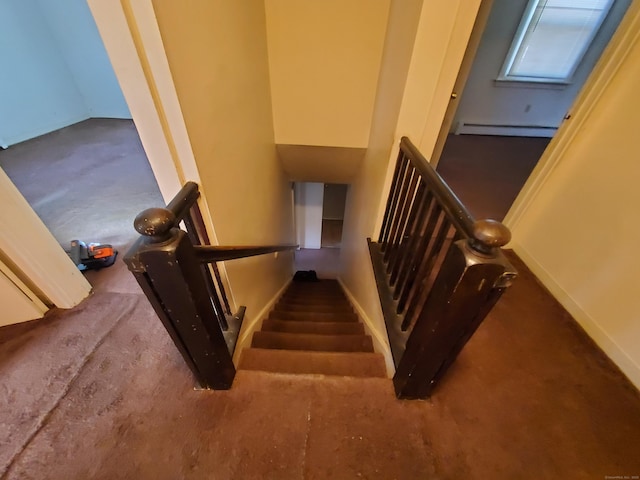 67 Enfield St Unit 37, Hartford, CT 06112 - stairway with baseboard heating and carpet flooring