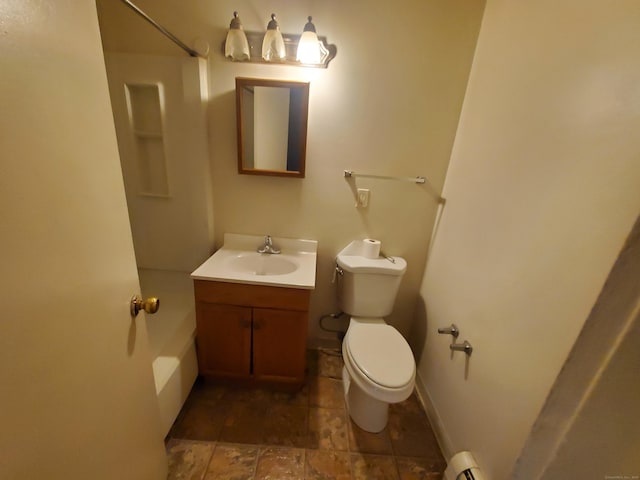 67 Enfield St Unit 37, Hartford, CT 06112 - bathroom featuring vanity, a baseboard heating unit, and stone finish flooring