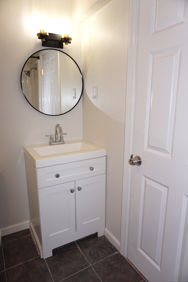 bathroom featuring vanity and tile patterned floors