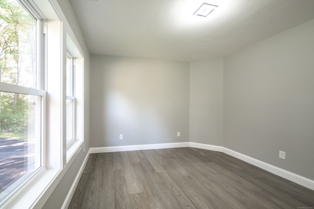 spare room with wood-type flooring