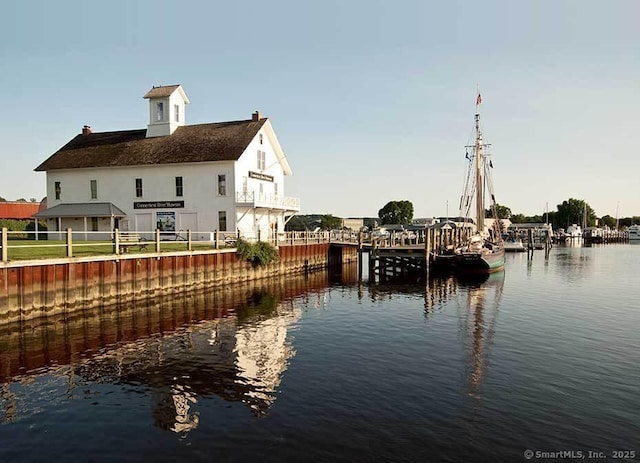 exterior space with a dock