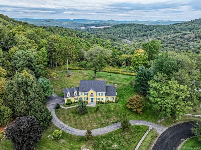 bird's eye view featuring a mountain view