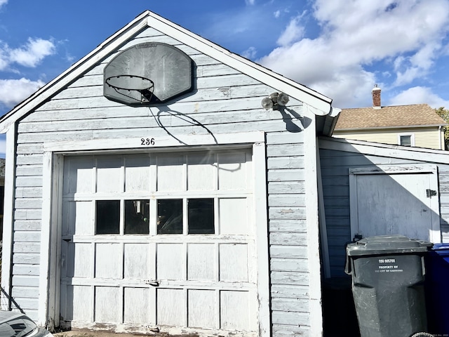 view of garage