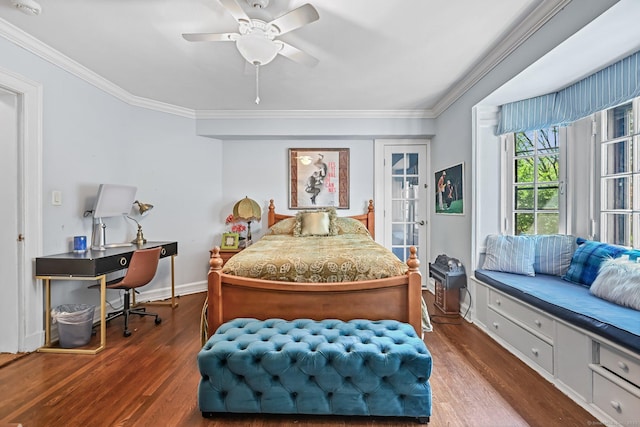 6 Prospect Ct, Hamden, CT 06517 - bedroom featuring wood finished floors, ornamental molding, ceiling fan, and baseboards
