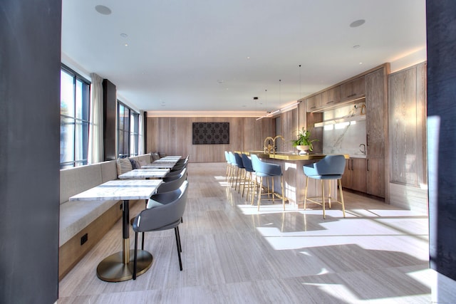41 Richmondville Ave Unit 109, Westport, CT 06880 - dining room featuring wooden walls