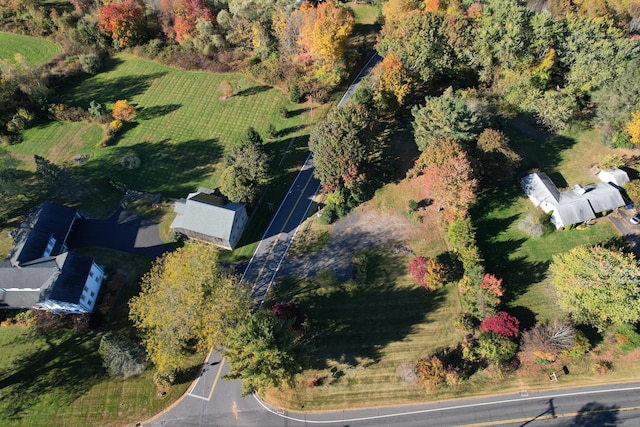 drone / aerial view with a rural view