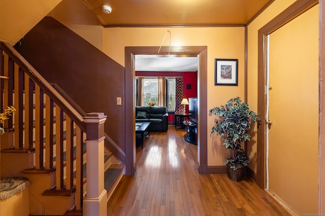 hall featuring wood-type flooring