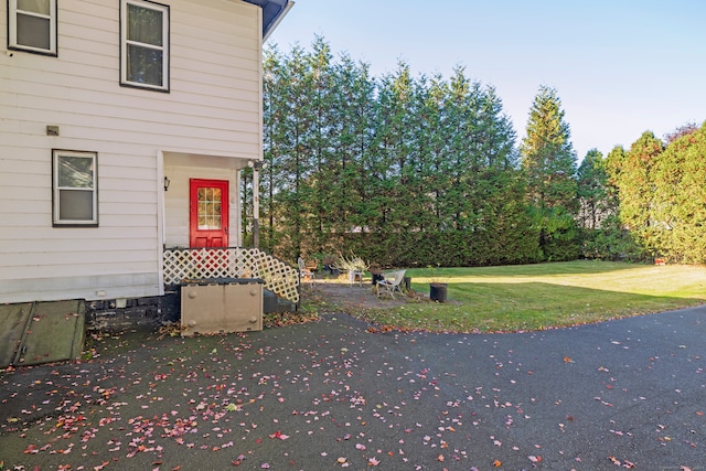 exterior space with a front lawn