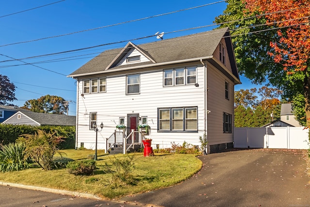 colonial house with a front yard