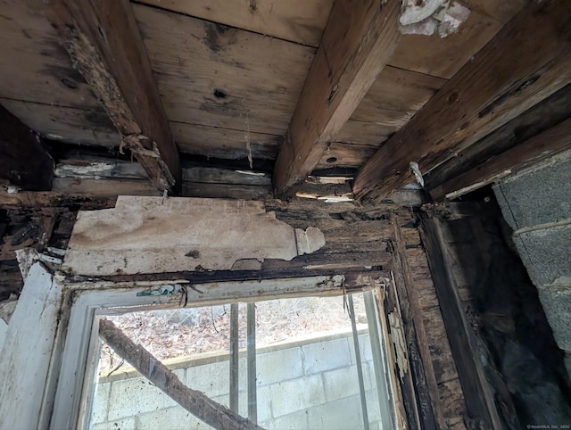 interior details featuring wooden ceiling