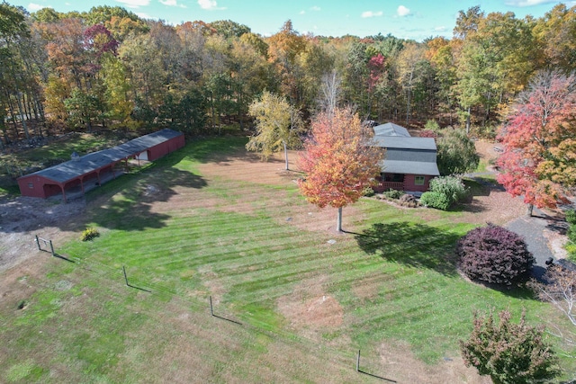 bird's eye view with a rural view