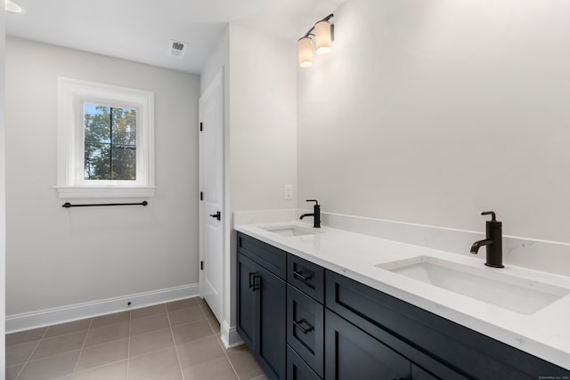 bathroom featuring vanity and tile patterned flooring