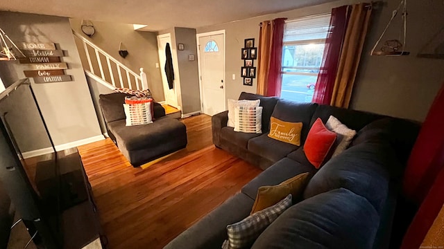 living room featuring wood-type flooring