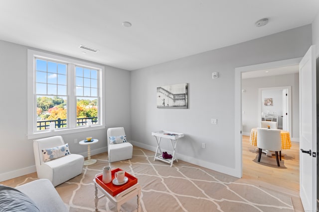 sitting room featuring hardwood / wood-style floors