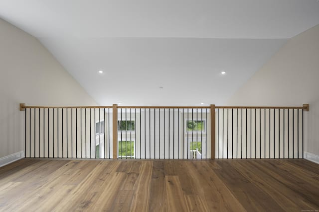 65 Soderman Way Unit 65, Cheshire, CT 06410 - unfurnished room featuring vaulted ceiling, wood finished floors, recessed lighting, and baseboards