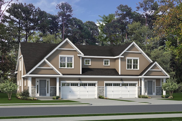 65 Soderman Way Unit 65, Cheshire, CT 06410 - view of front of home with stone siding, a garage, driveway, and a front yard