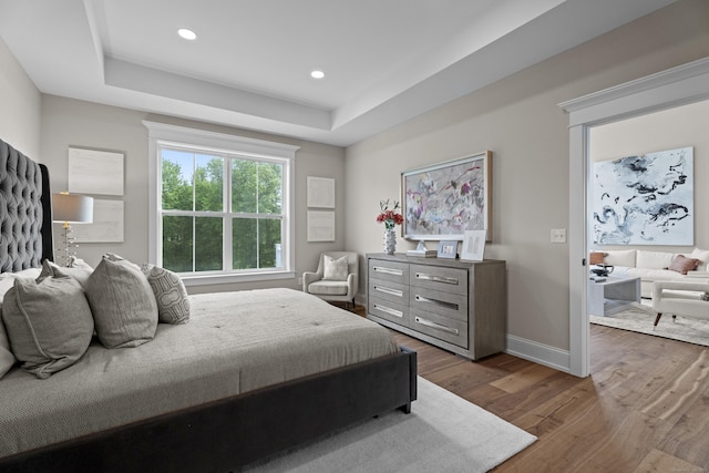 65 Soderman Way Unit 65, Cheshire, CT 06410 - bedroom featuring wood finished floors, recessed lighting, and a tray ceiling