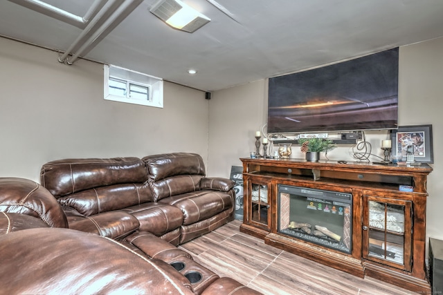 living room featuring hardwood / wood-style floors