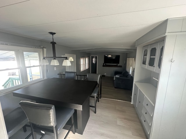 dining space featuring light hardwood / wood-style floors