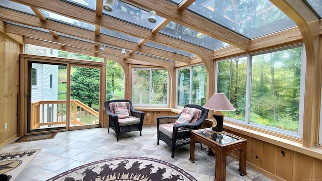 sunroom / solarium with a skylight