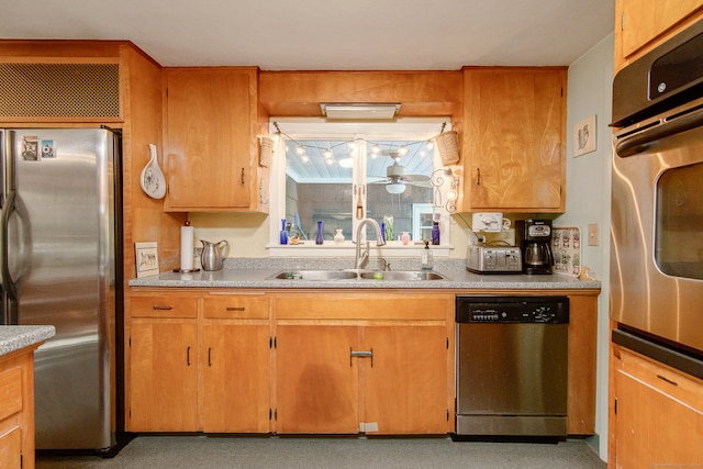 kitchen with stainless steel appliances and sink