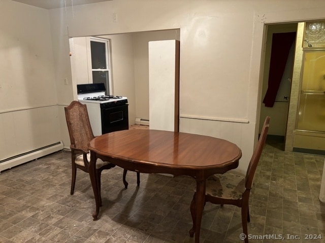 dining room with baseboard heating