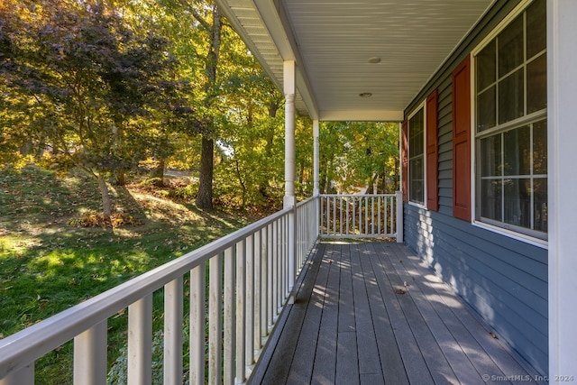 deck with a porch