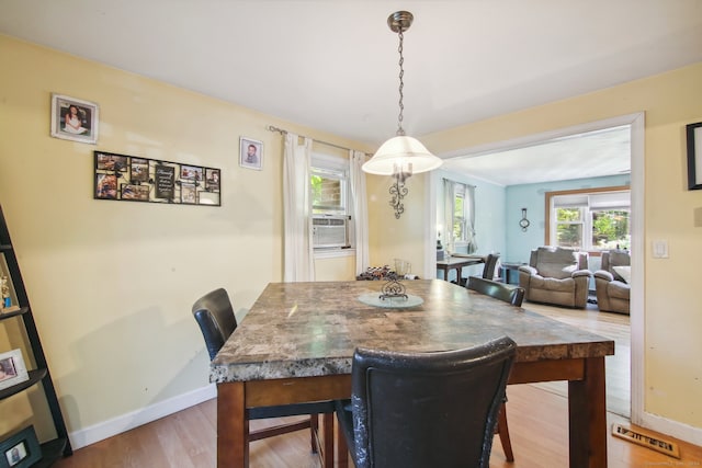 dining room with hardwood / wood-style flooring