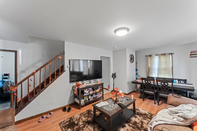 living room featuring hardwood / wood-style flooring