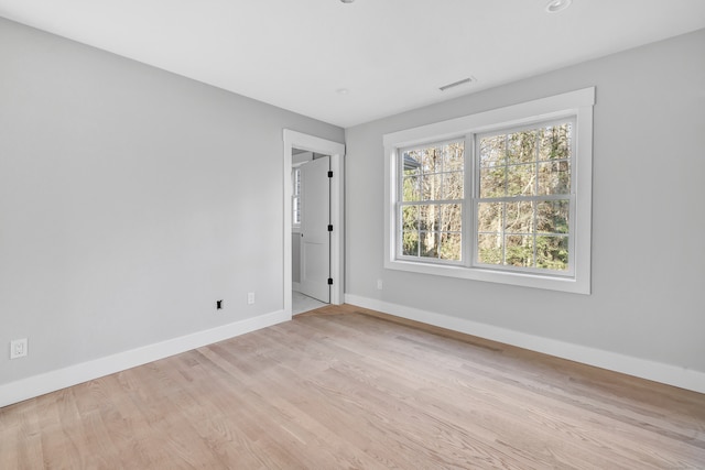 empty room featuring light wood-type flooring