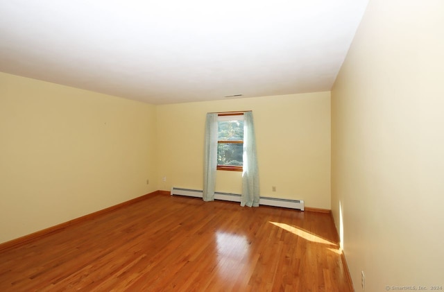 unfurnished room with hardwood / wood-style flooring