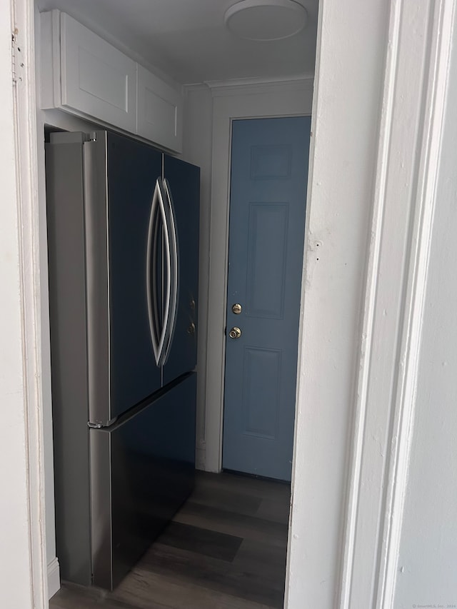 hallway featuring dark hardwood / wood-style floors