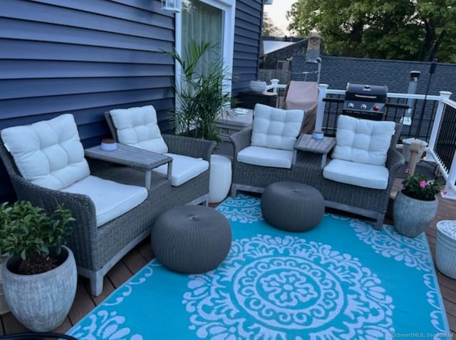 view of patio / terrace featuring a balcony and grilling area