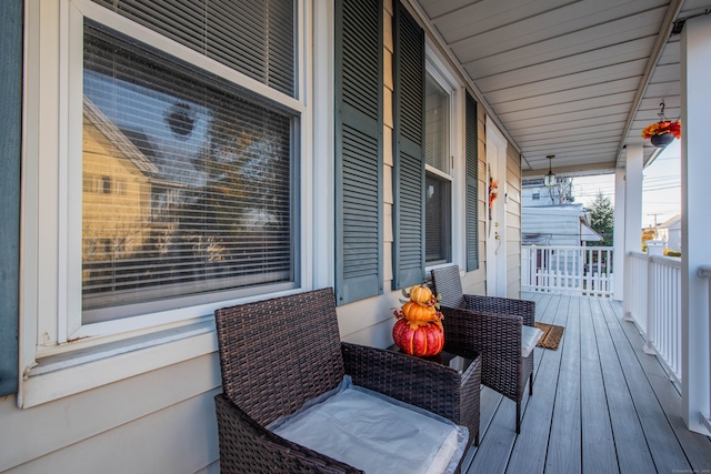 wooden deck featuring a porch