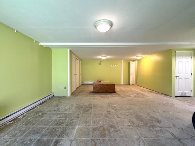 empty room with a baseboard radiator