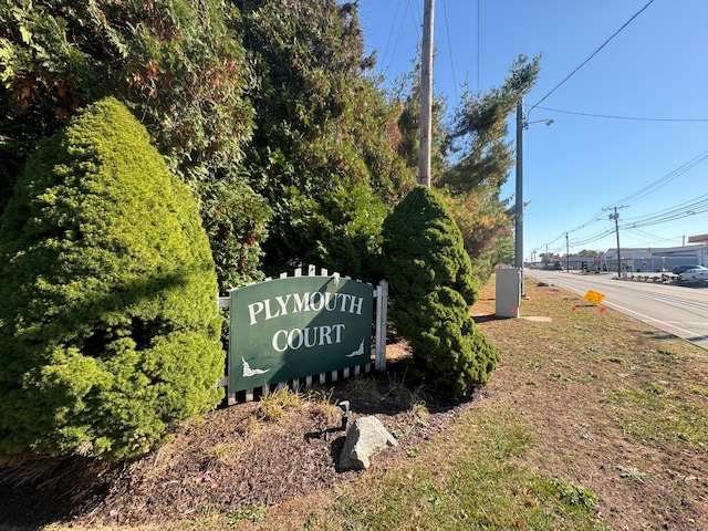 view of community sign