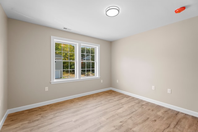 empty room featuring light wood-type flooring