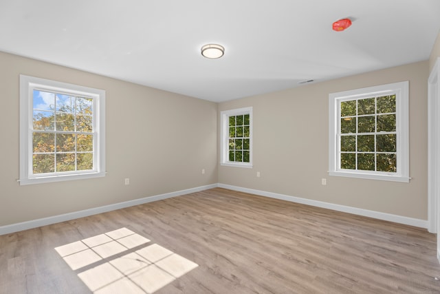 empty room featuring light hardwood / wood-style floors and a healthy amount of sunlight