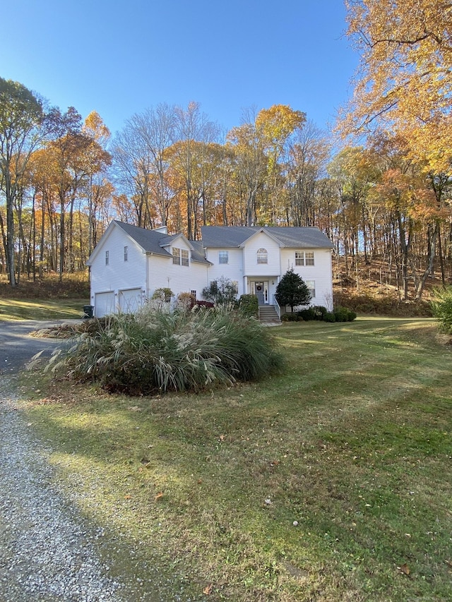 view of front of house with a front yard