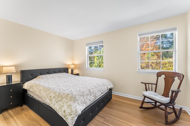 bedroom featuring light hardwood / wood-style floors