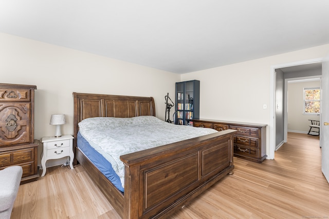 bedroom featuring light hardwood / wood-style floors