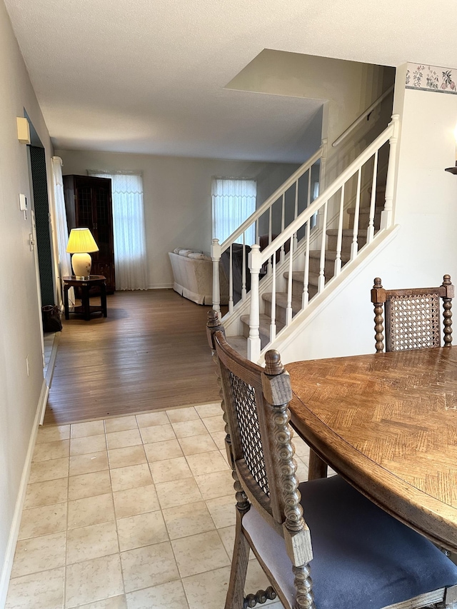 view of tiled dining room