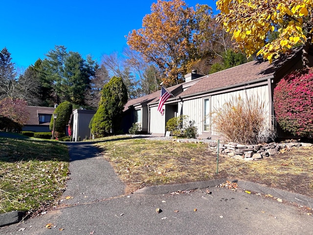 view of single story home