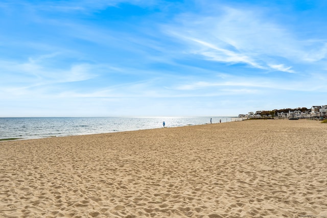 property view of water with a beach view