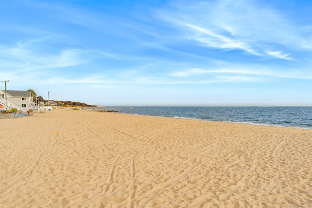 view of water feature featuring a view of the beach