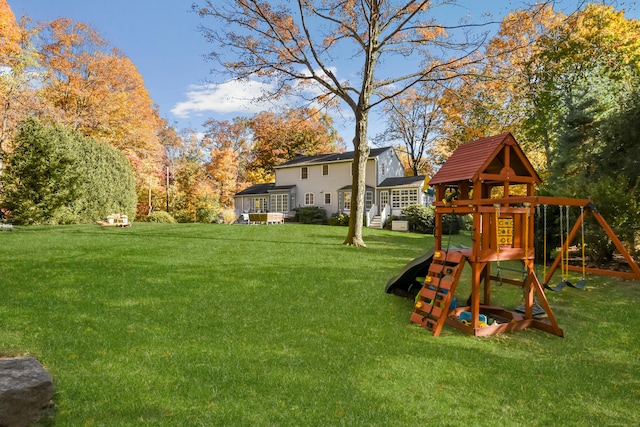 exterior space featuring a playground