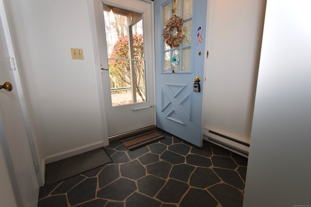 entryway with baseboard heating